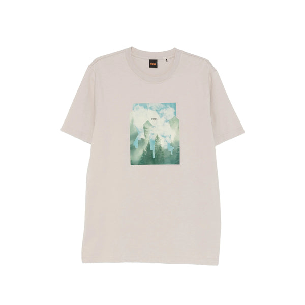Graphic Print Crew Neck T-Shirt Neutrals Cotton: 100. T-shirts