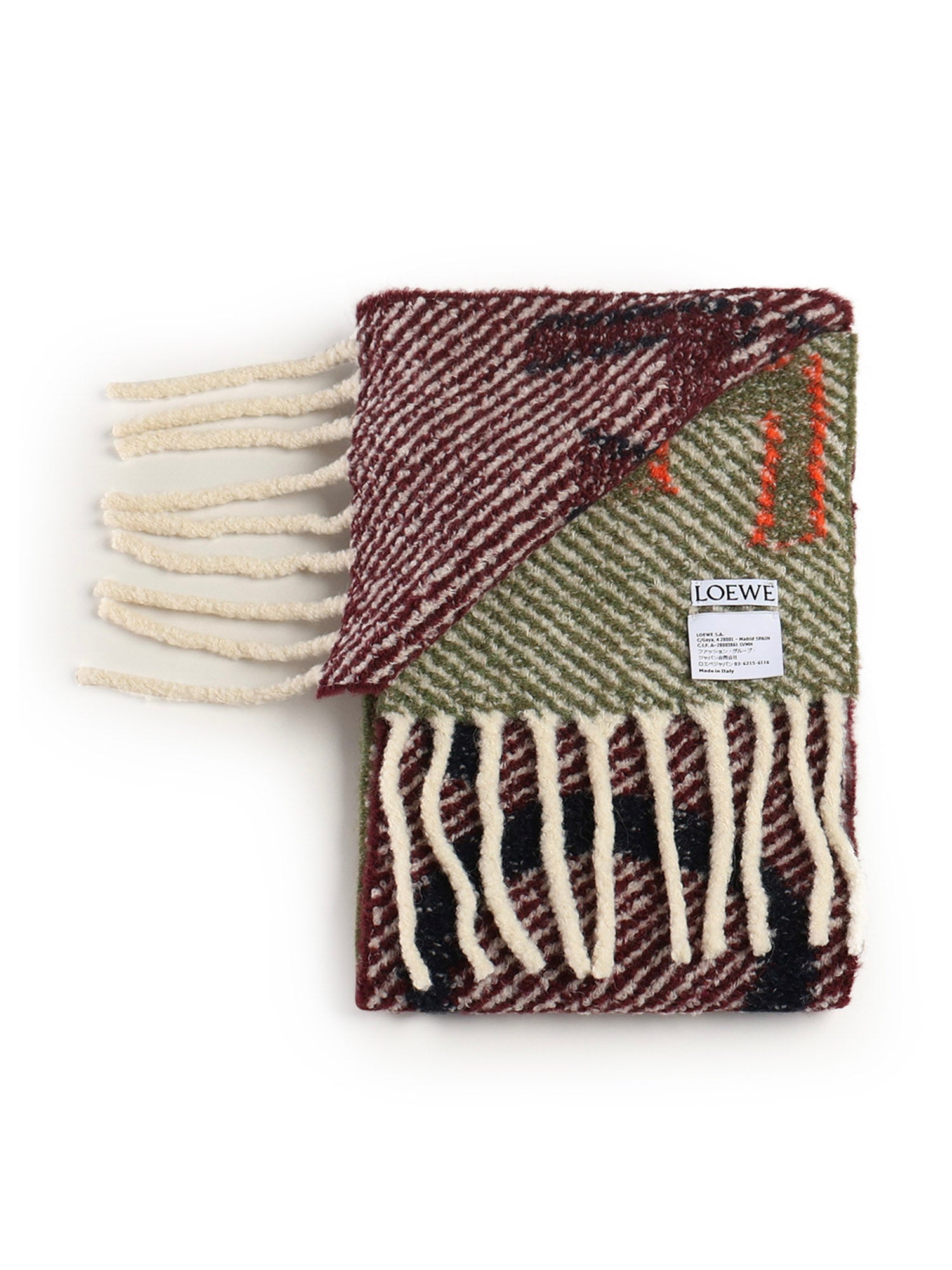 Loewe Scarfs Navy/orange Alpaca/wool