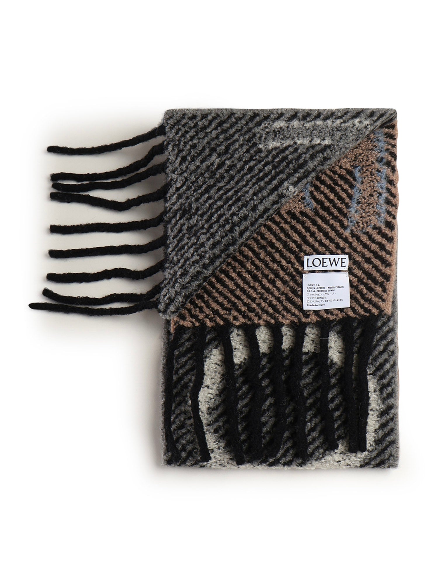 Loewe Scarfs Light Blue/white Alpaca/wool