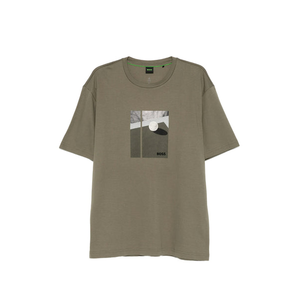 Graphic Print T-Shirt Green Cotton: 100. T-shirts