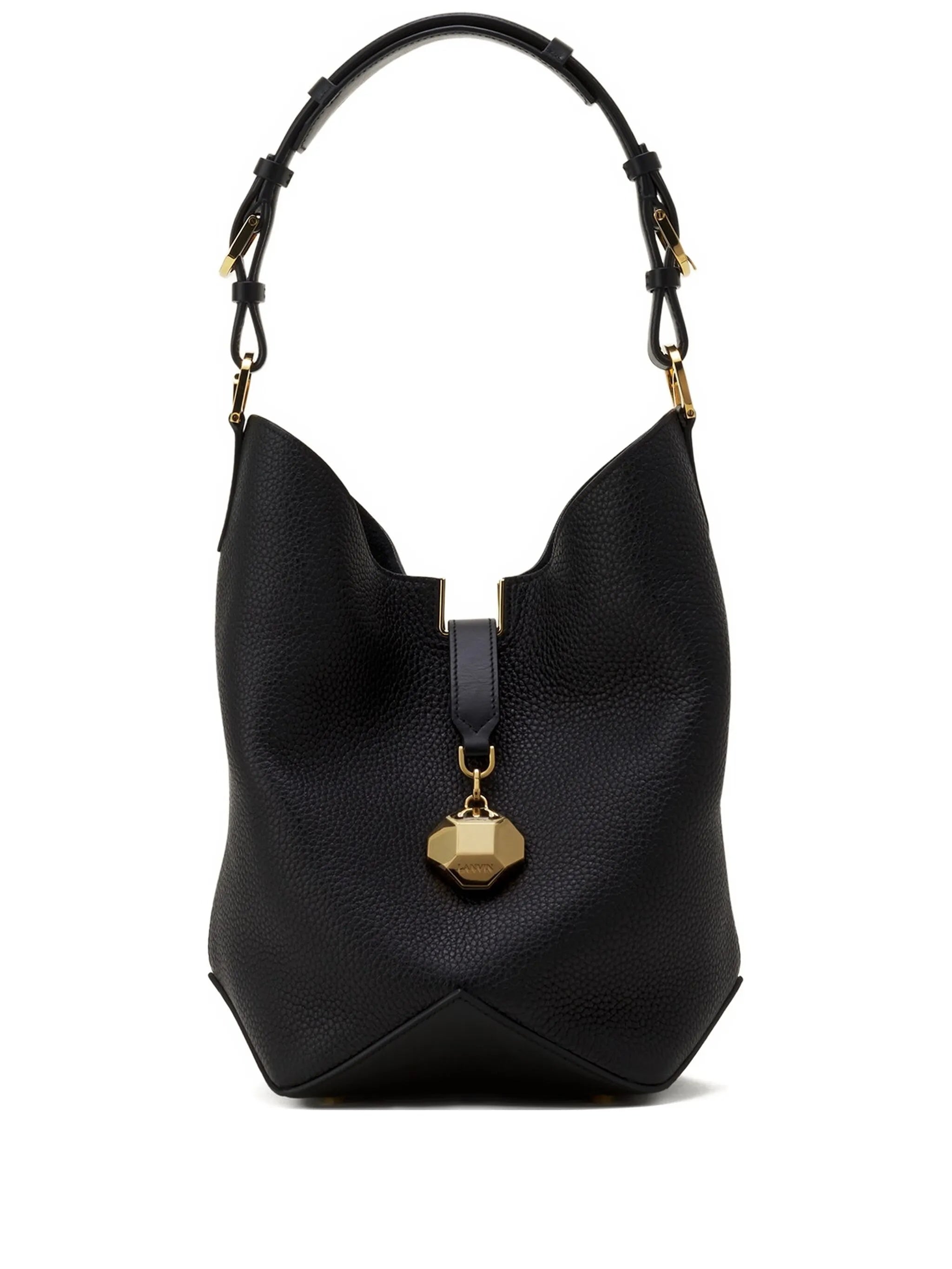 Bucket Bag With Handle Mm Black Calf Leather | Borsa