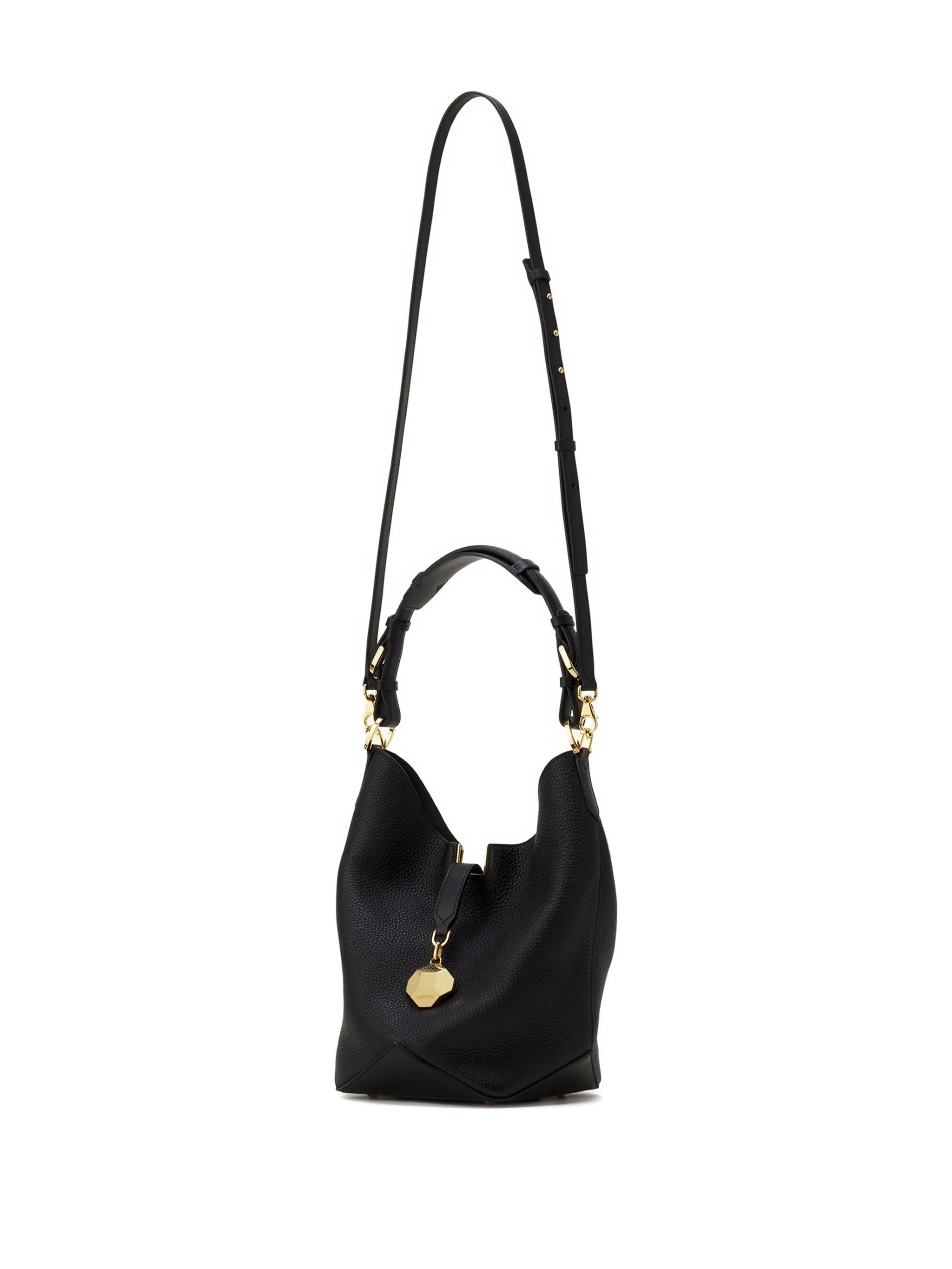 Bucket Bag With Handle Mm Black Calf Leather | Borsa