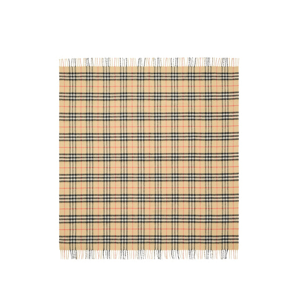 Fringed Square Accessory Sand Beige Wool Blankets, Nests & Sleep Bags