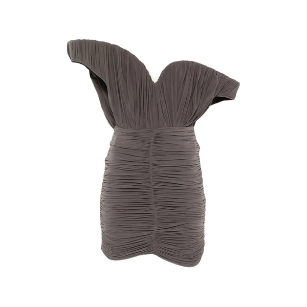 Dress Off-Shoulder Grey Cupro