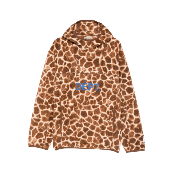 Giraffe Print Hooded Sweatshirt Brown Hoodies