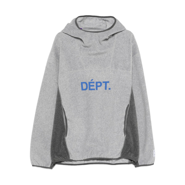 Classic Hoodie With Logo Print Grey Polyester: 100