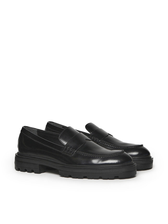 Hogan Flat Shoes Black Calfskin