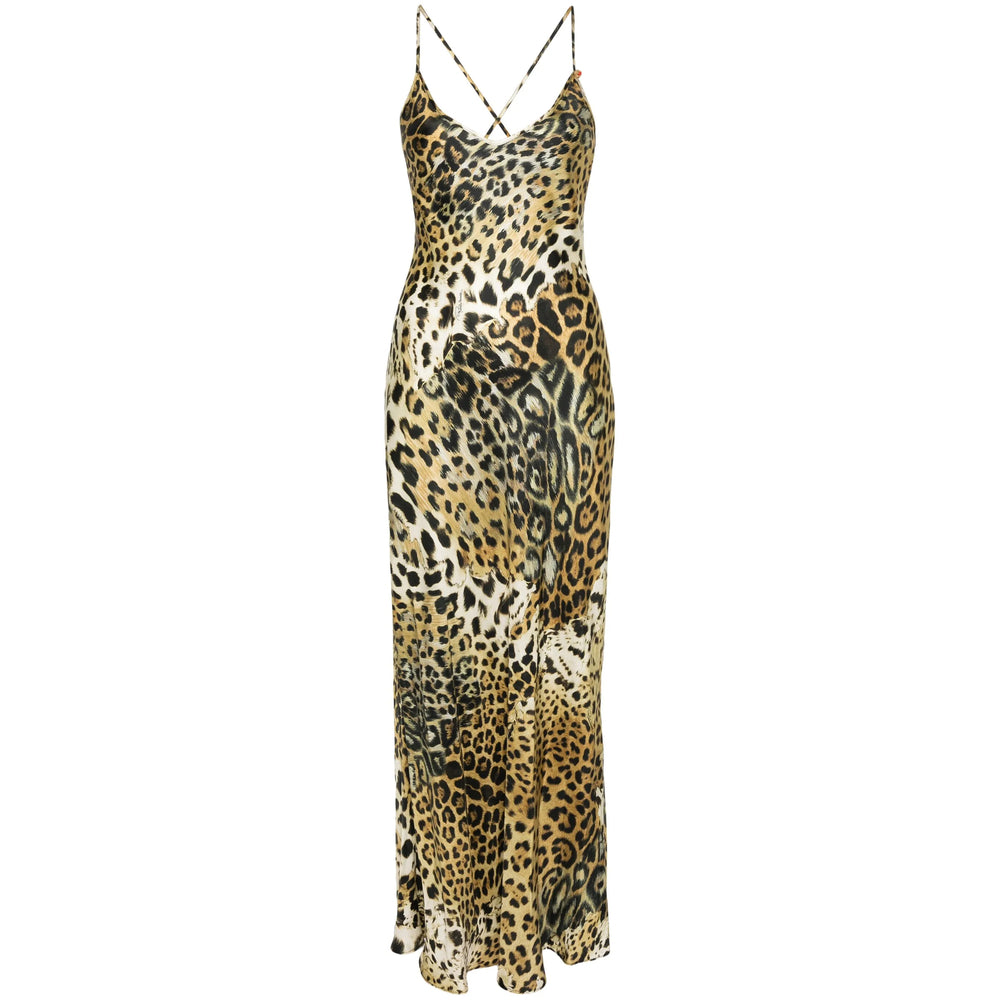 Dress Roberto Cavalli Brown Silk: 100