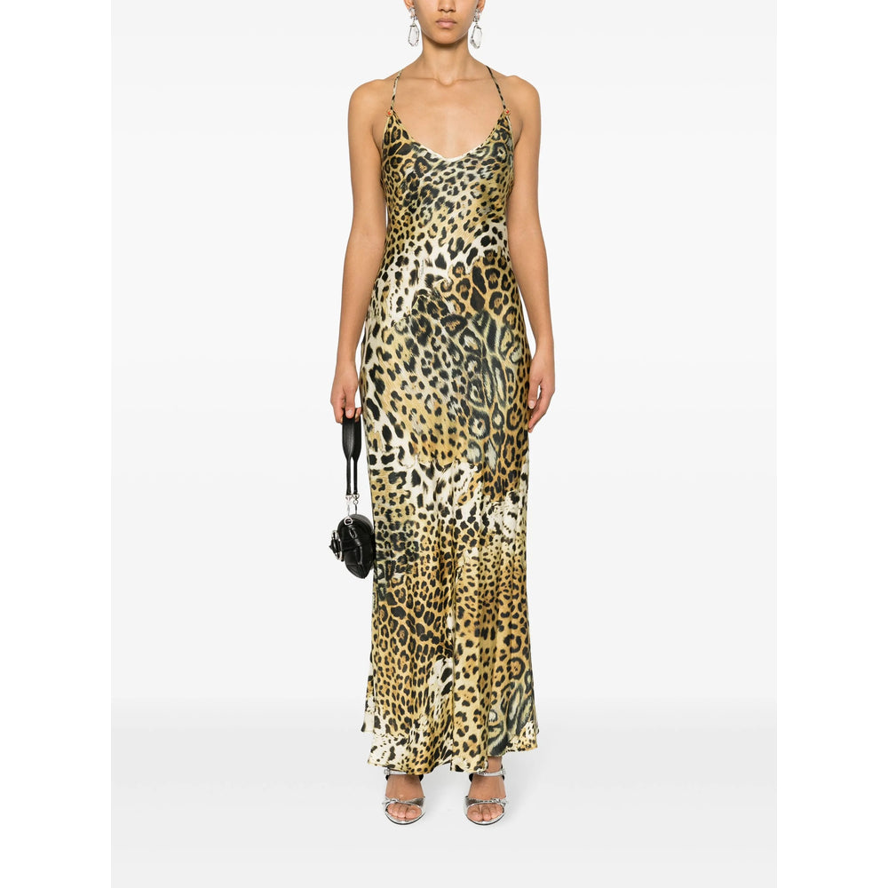 Dress Roberto Cavalli Brown Silk: 100