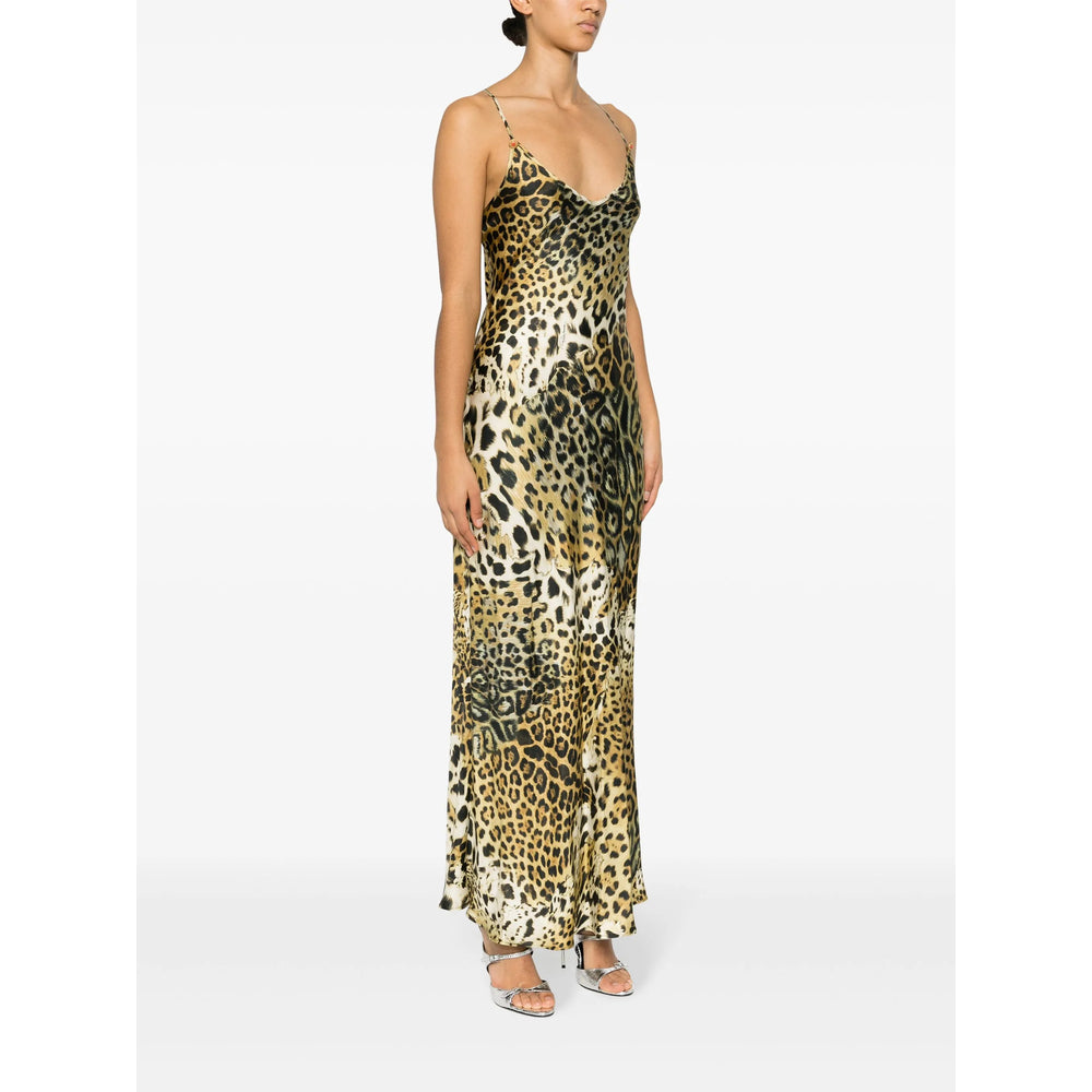 Dress Roberto Cavalli Brown Silk: 100