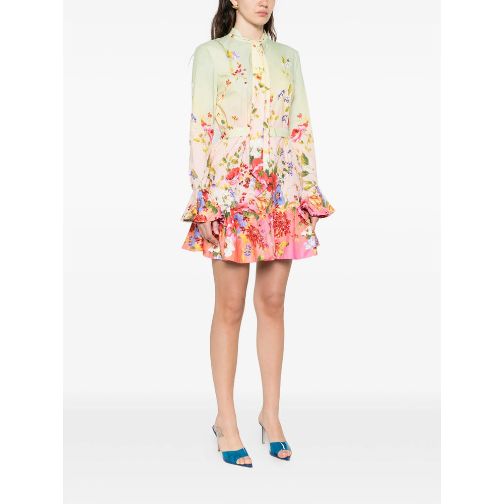 Dress Roberto Cavalli Pink/green Cotton: 97