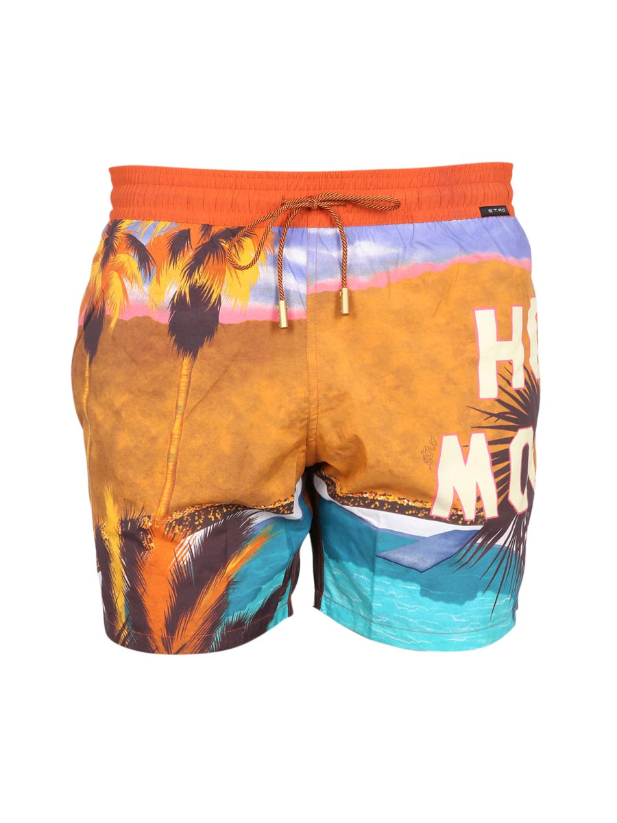 Boxer Swimsuit Multicolour Cotton Swim Shorts