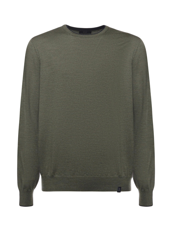 Fay Sweaters Green Virgin Wool