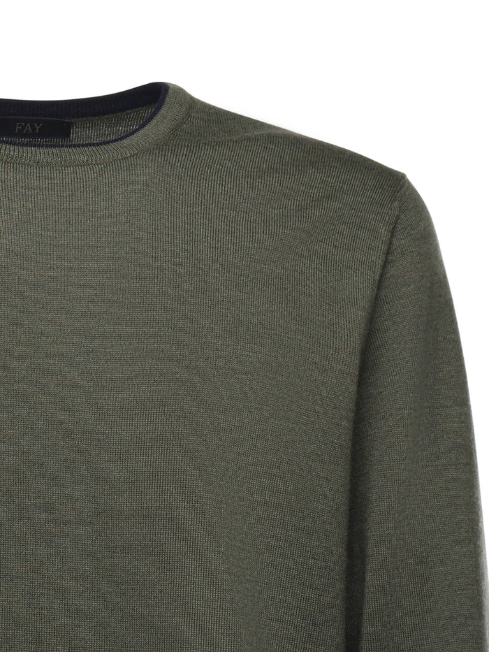 Fay Sweaters Green Virgin Wool
