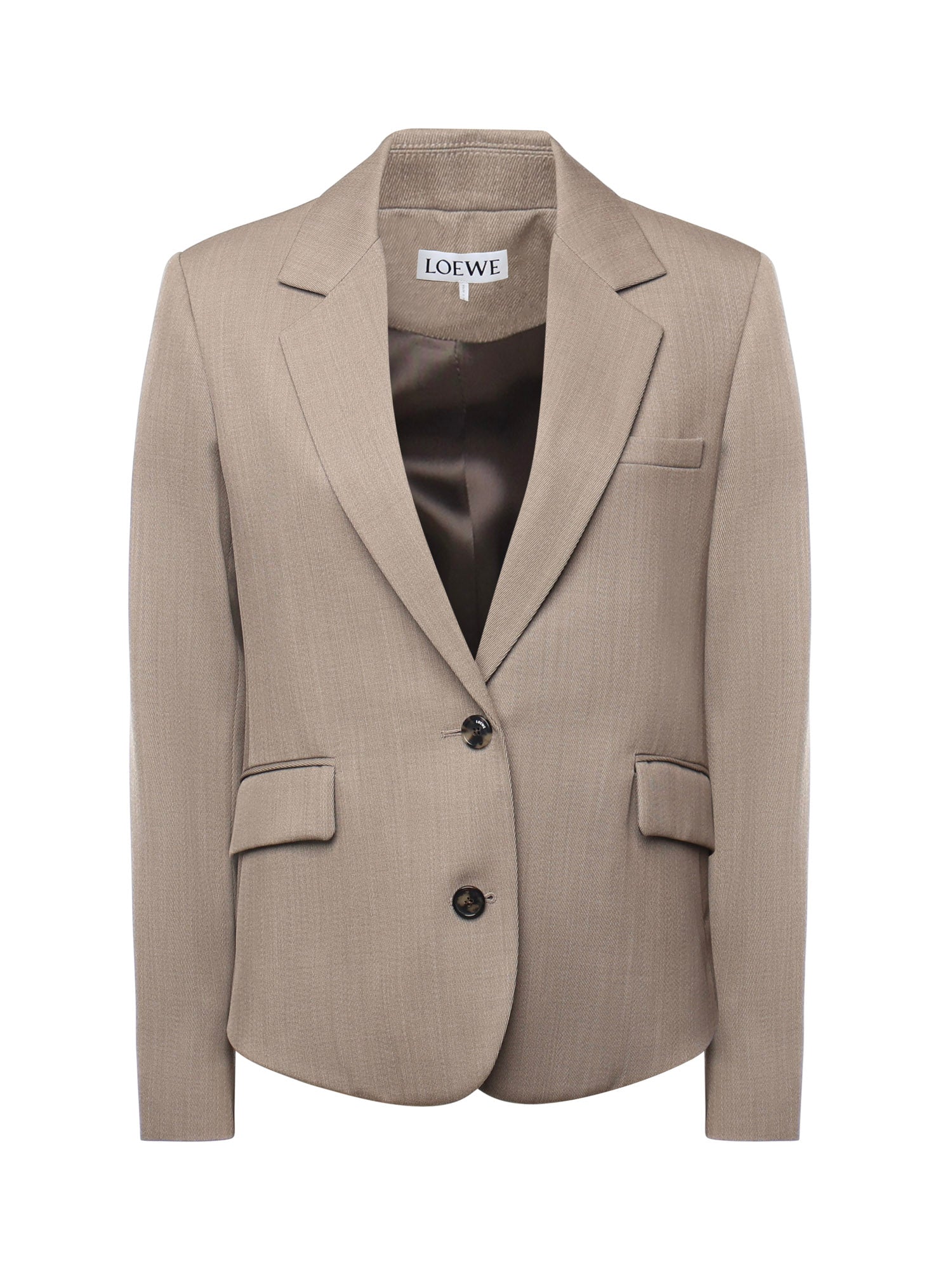 Loewe Jackets Beige Melange Wool