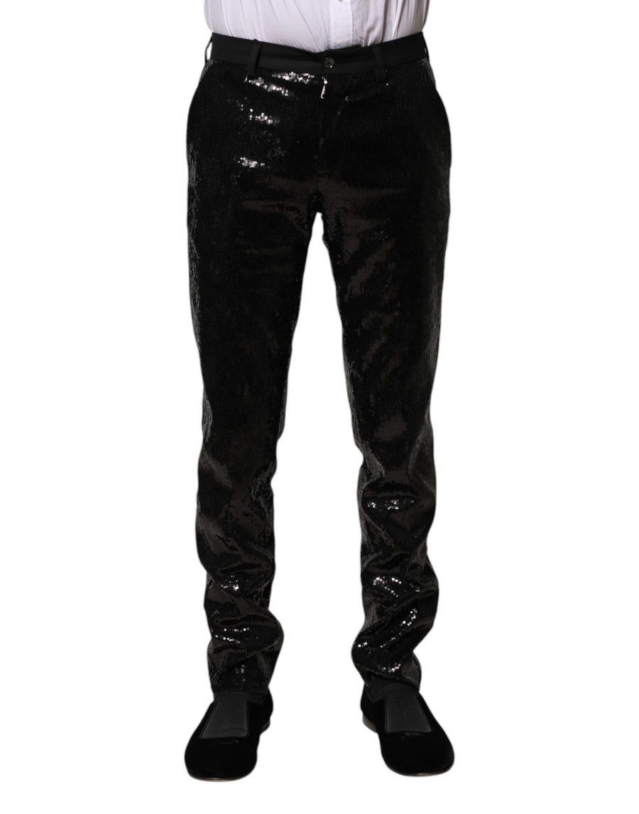 Dolce & Gabbana 90% Polyester 10% Virgin Wool trousers in black