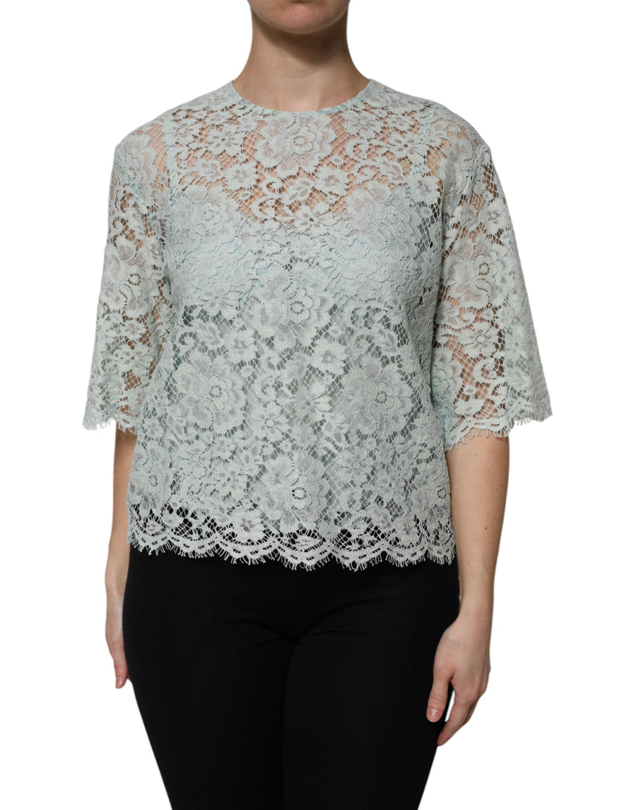 Dolce & Gabbana 51% Cotton 41% Viscose 8% Nylon blouse in green
