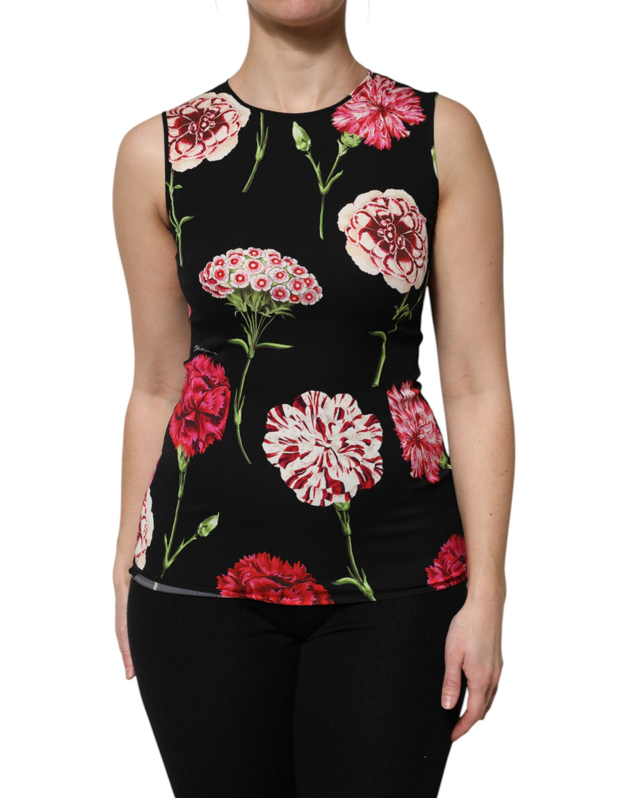 Dolce & Gabbana 92% Silk 8% Elastane tank top in black