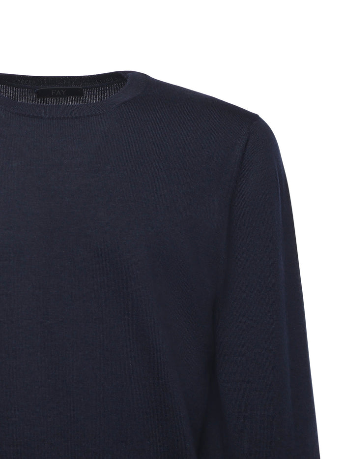 Fay Sweaters Blue Virgin Wool