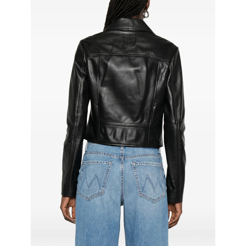 Leather Outerwear Pinko Black Calf Leather: 100. Outerwears