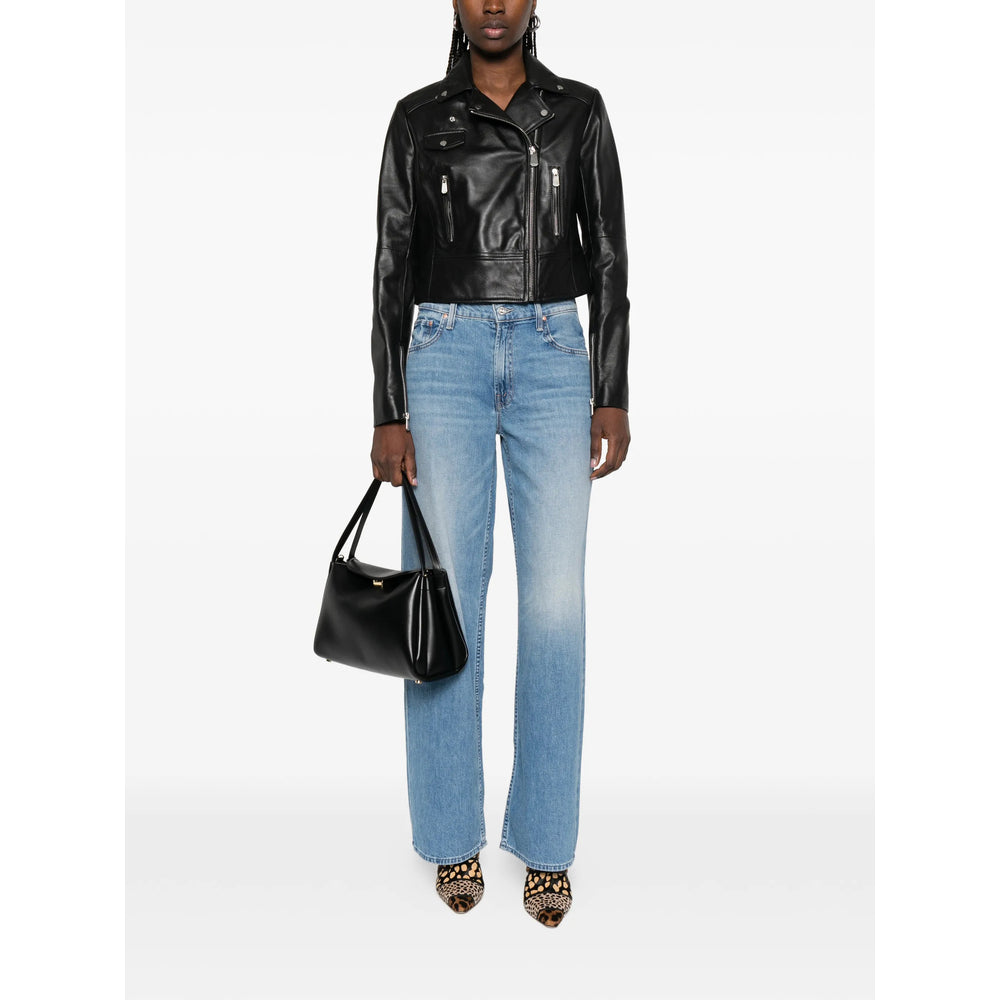 Leather Outerwear Pinko Black Calf Leather: 100. Outerwears