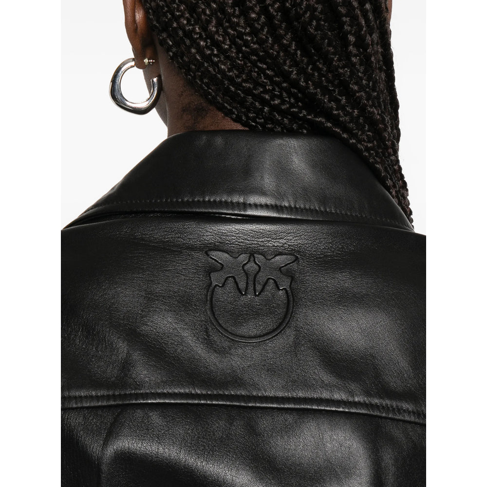 Leather Outerwear Pinko Black Calf Leather: 100. Outerwears