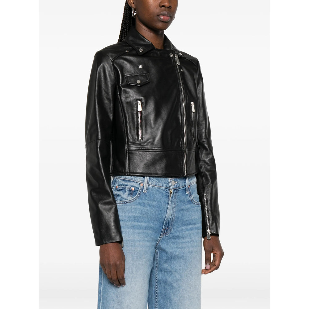 Leather Outerwear Pinko Black Calf Leather: 100. Outerwears