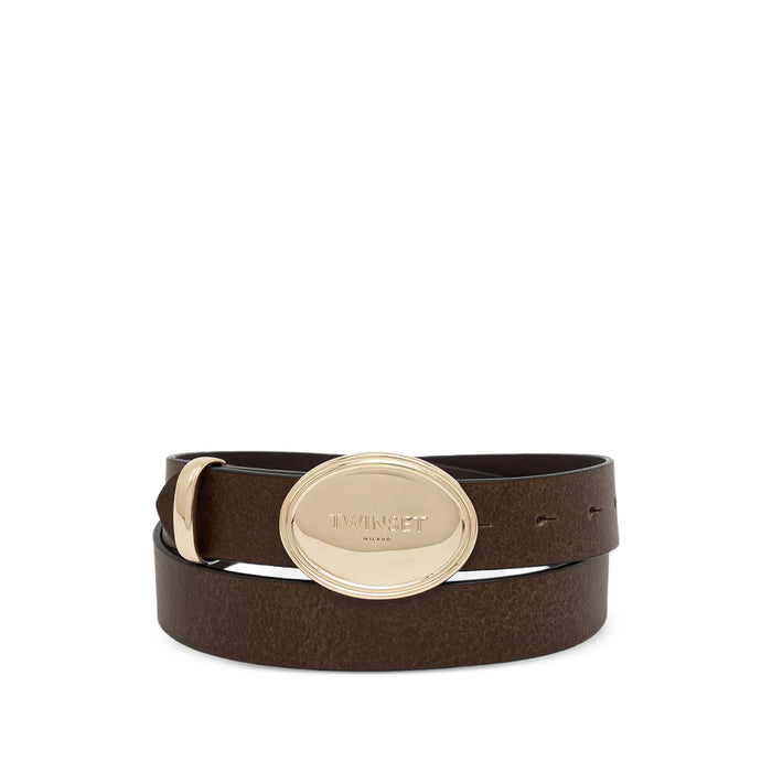 Belt Twinset Brown Calf Leather: 100