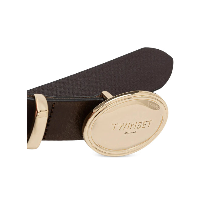 Belt Twinset Brown Calf Leather: 100