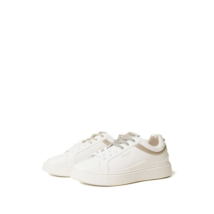 Sneakers Twinset White Calf Leather: 100