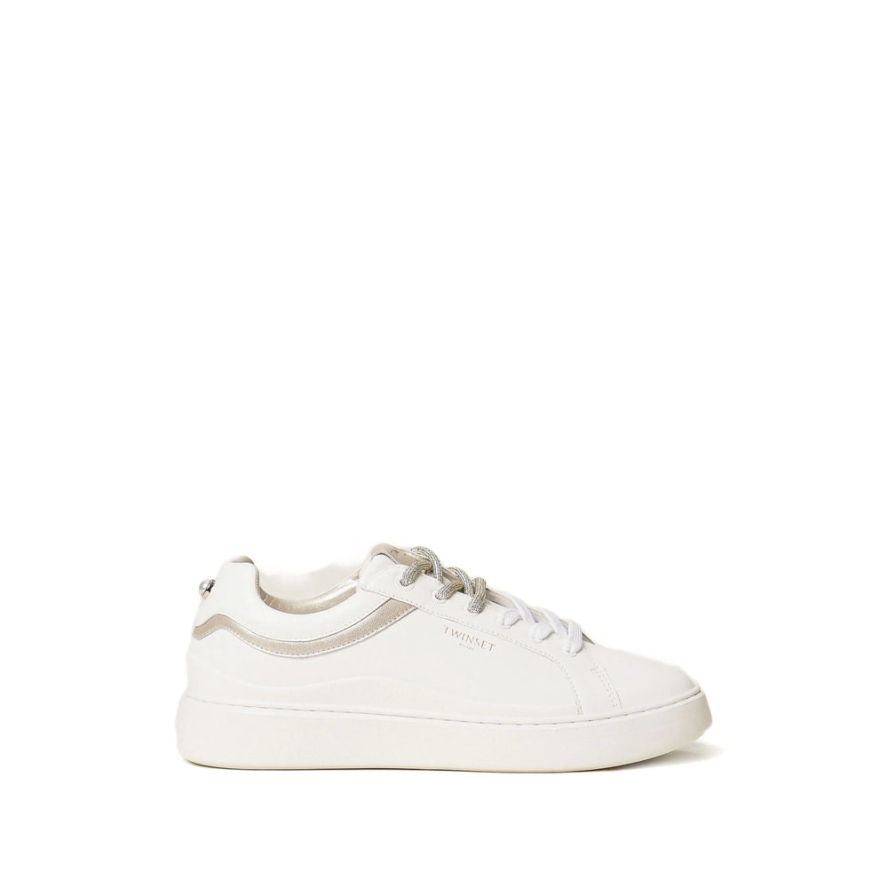Sneakers Twinset White Calf Leather: 100