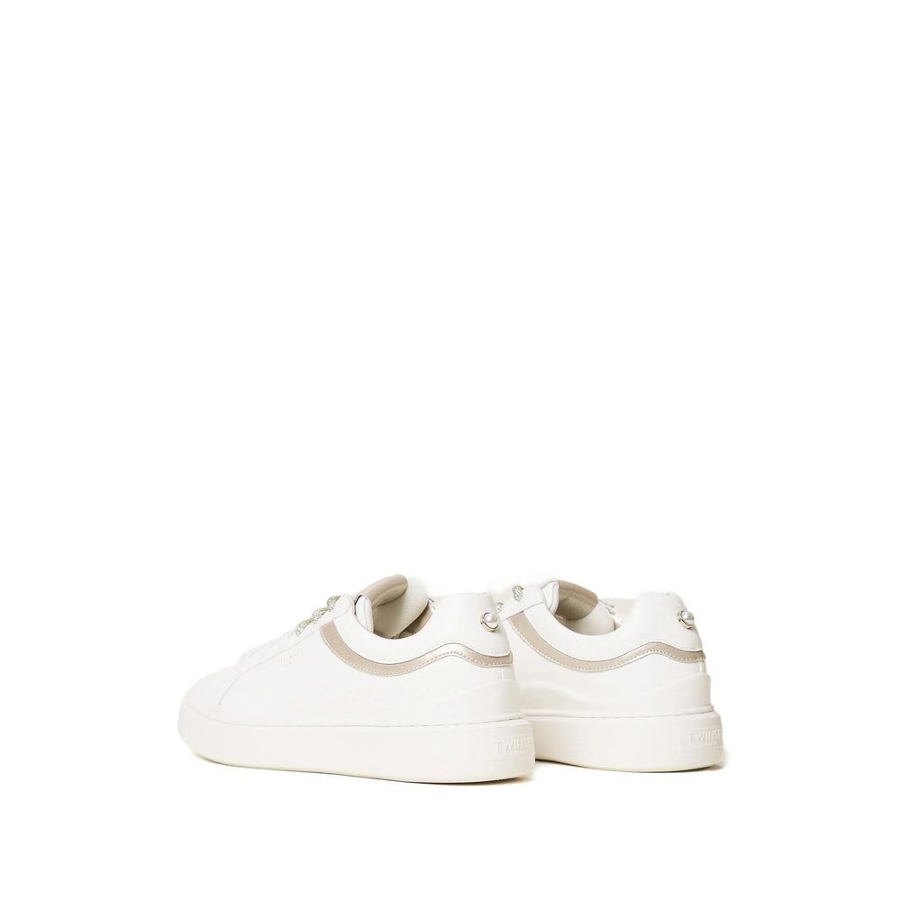 Sneakers Twinset White Calf Leather: 100