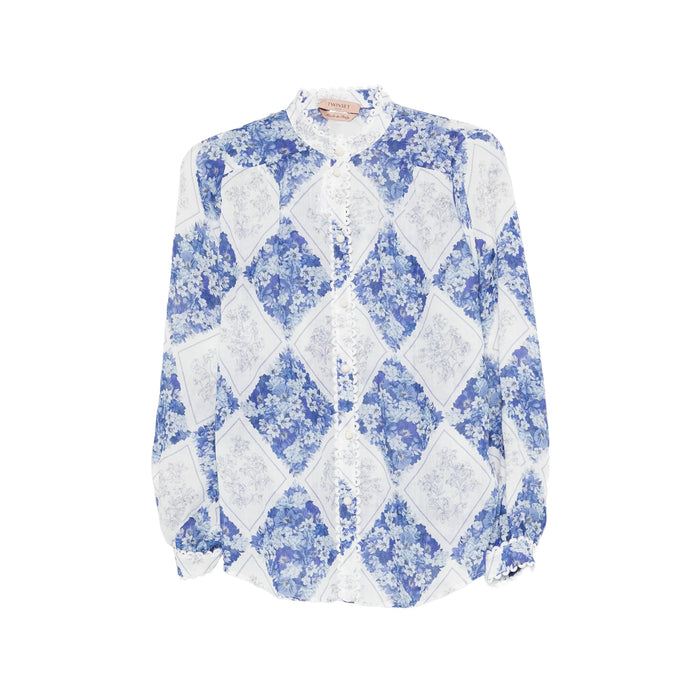 Shirt Twinset Blue/white Polyester: 100