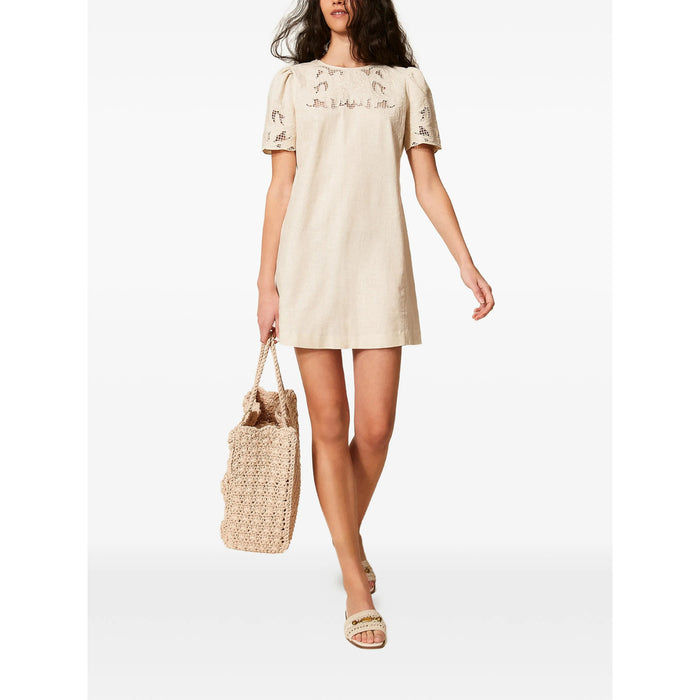 Dress Twinset Neutrals Linen/flax: 55