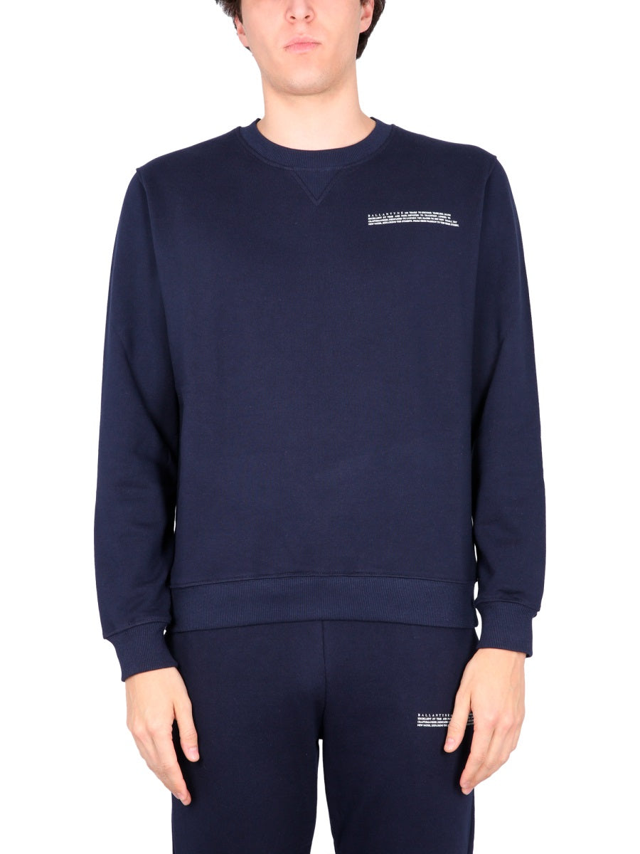 Crewneck Sweatshirt Blue Cotton Sweatshirts