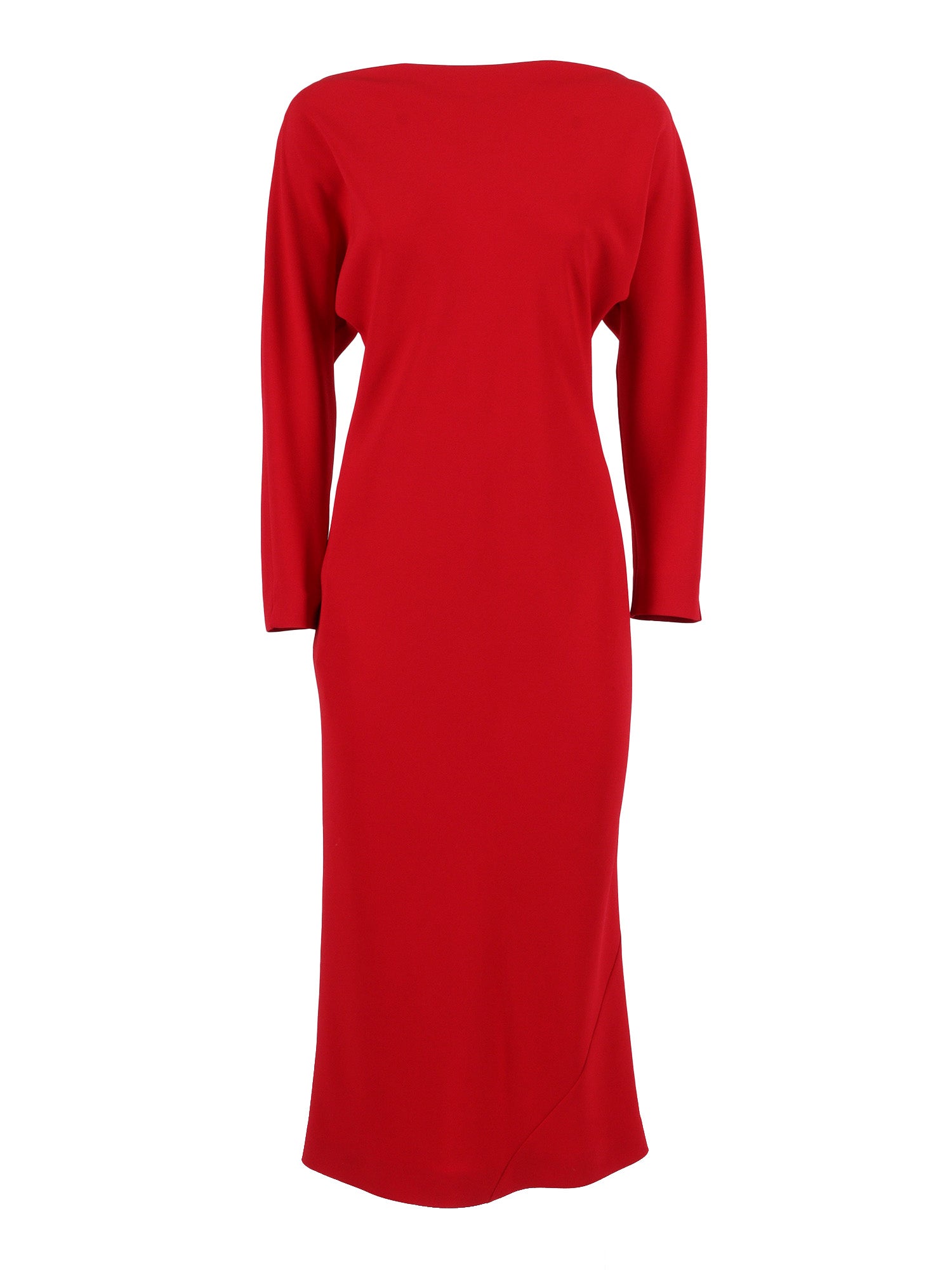 Dress Red Viscose Acetate Elastane Midi