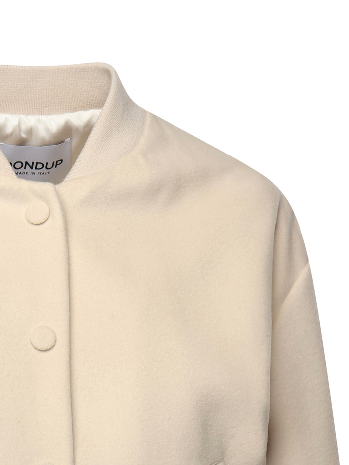 Dondup Coats Avena Latte Virgin Wool Cashmere
