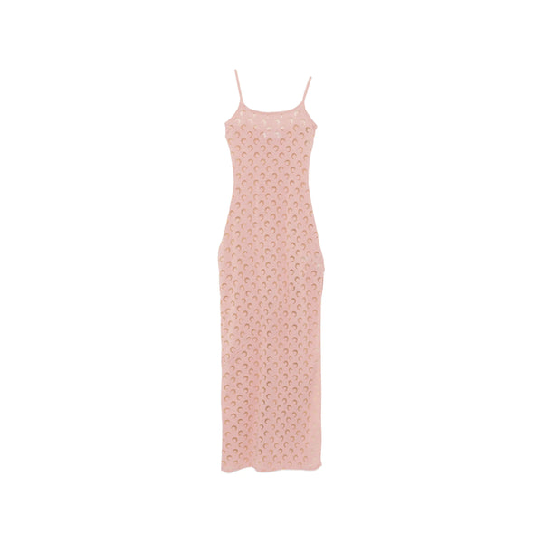 Dress Fine-Knit Scoop-Neck Pink-Gold Pink/gold Polyester Day