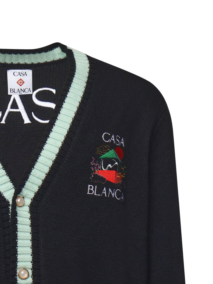 Casablanca Sweaters Black Merino Wool