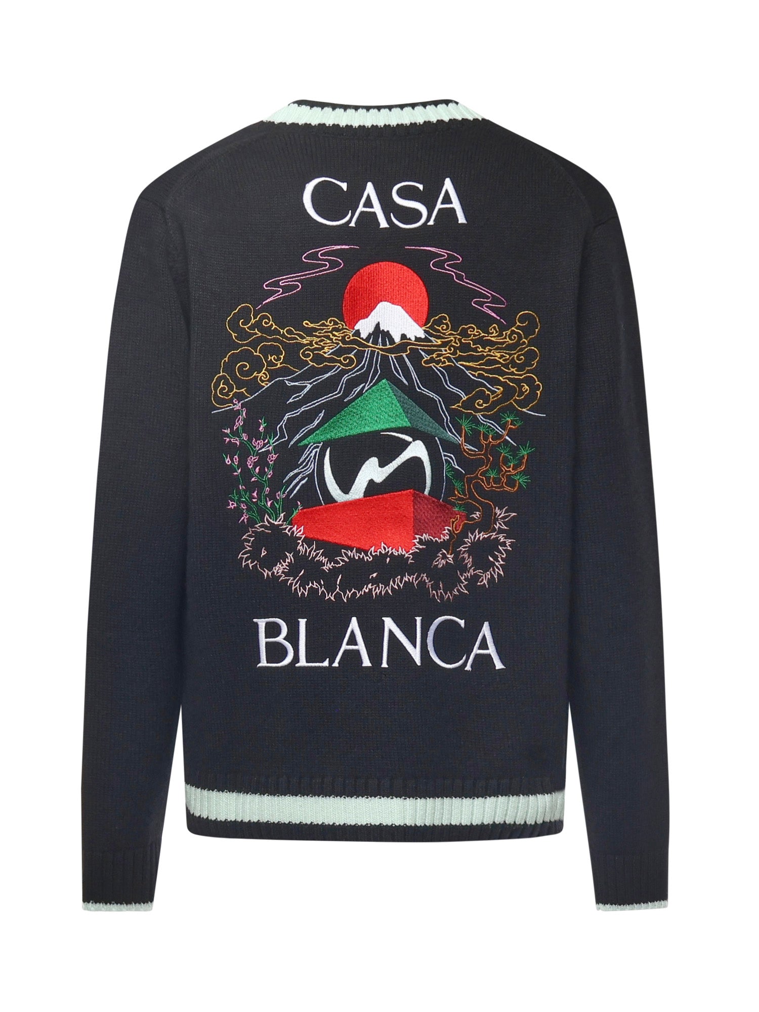Casablanca Sweaters Black Merino Wool
