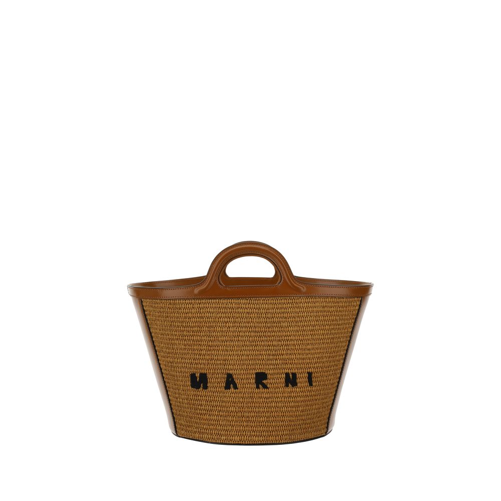 Marni 70% Cotton bucket bag in brown