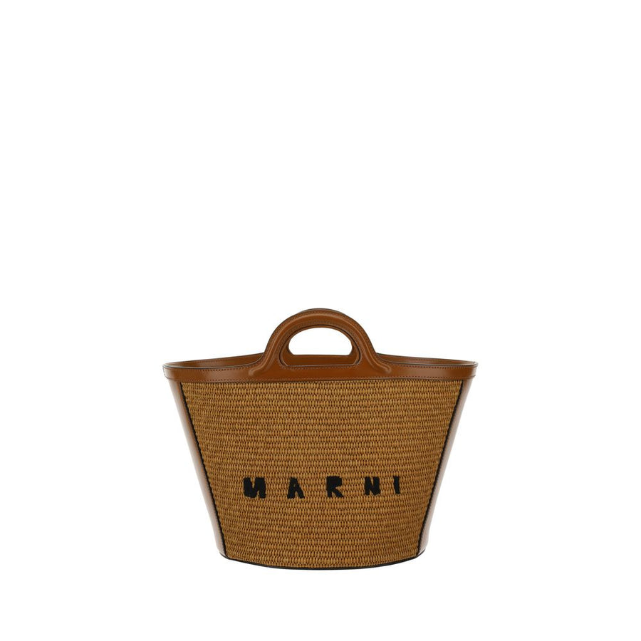 Marni 70% Cotton bucket bag in brown