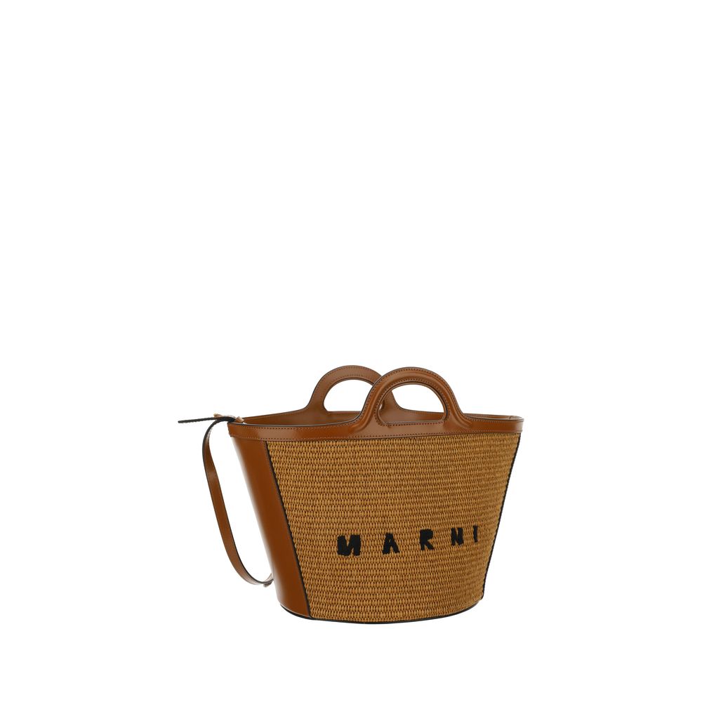 Marni 70% Cotton bucket bag in brown — view 2