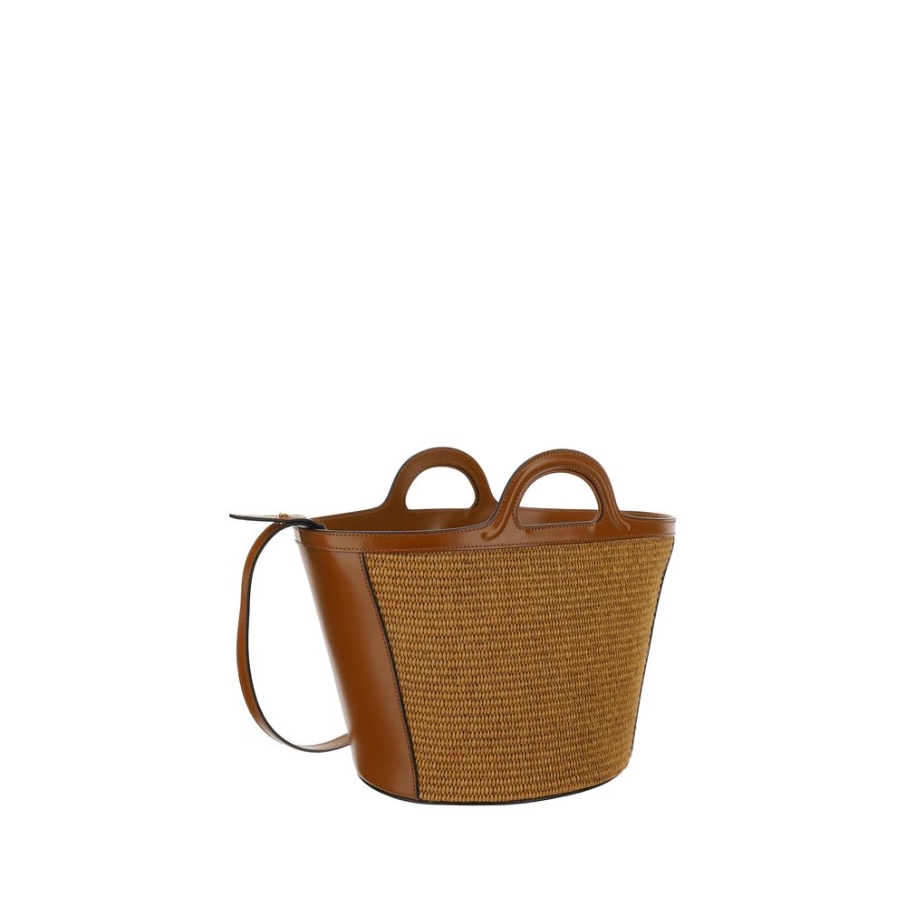 Marni 70% Cotton bucket bag in brown — view 3