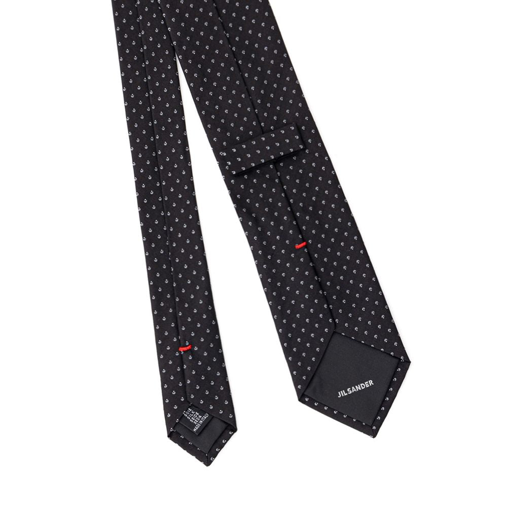 Jil Sander 100% Silk necktie in black — view 3