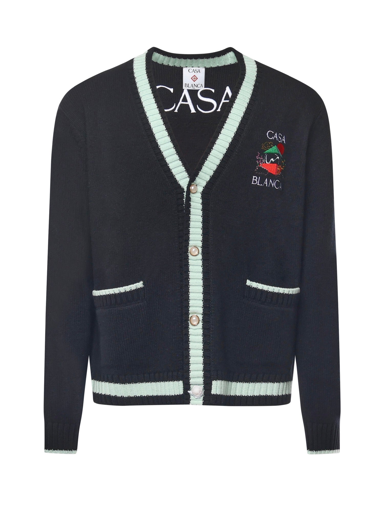 Casablanca Sweaters Black Merino Wool