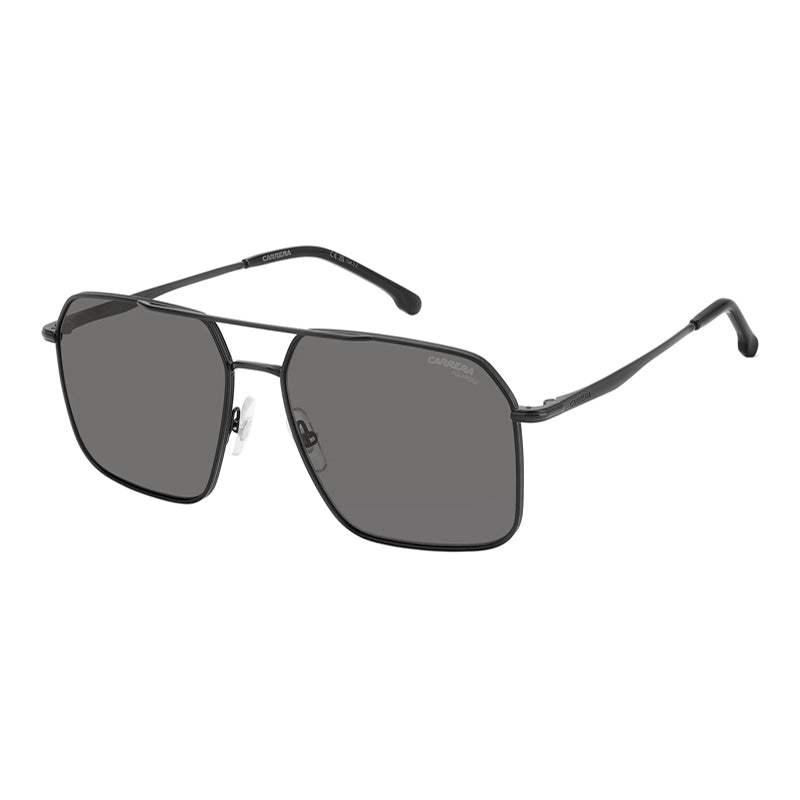 Carrera Sunglasses Square Full Rim, Matte Black Frame And Grey Polarized Lens Carrera333-S0003m9