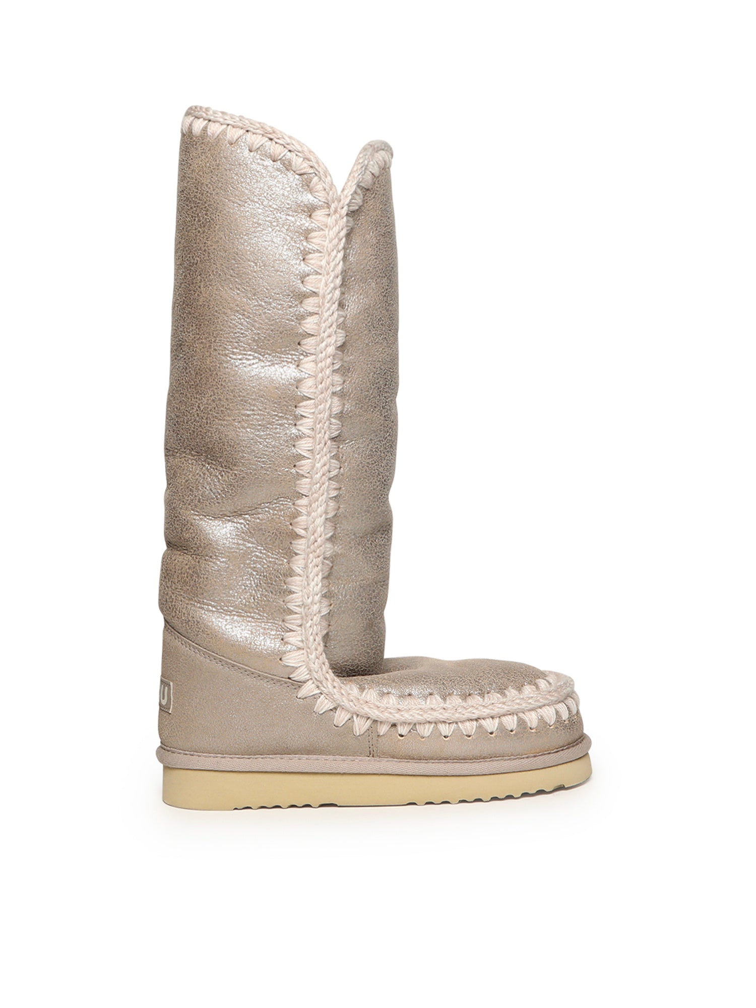 Mou Boots Stone Metallic Sheepskin