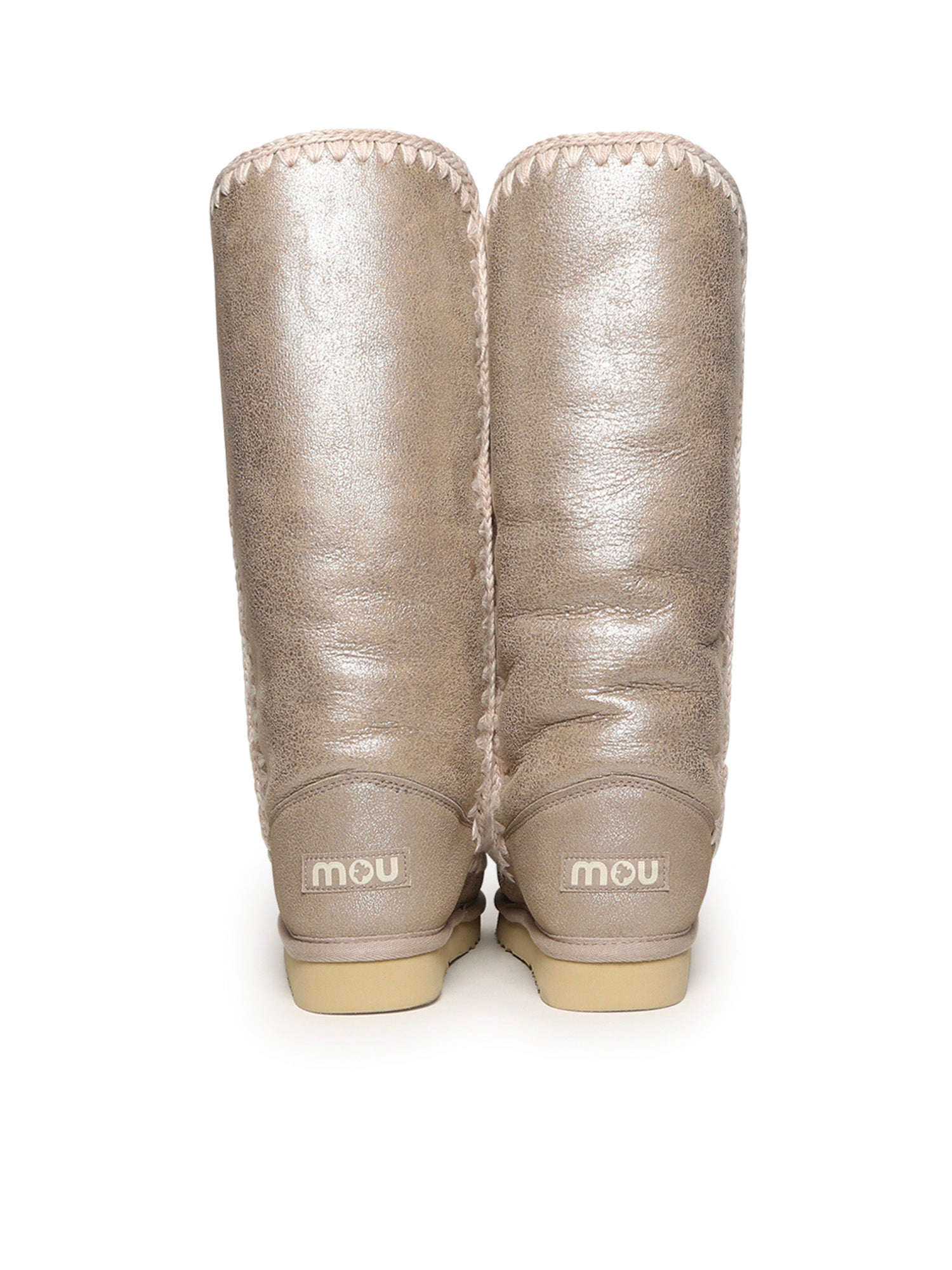 Mou Boots Stone Metallic Sheepskin