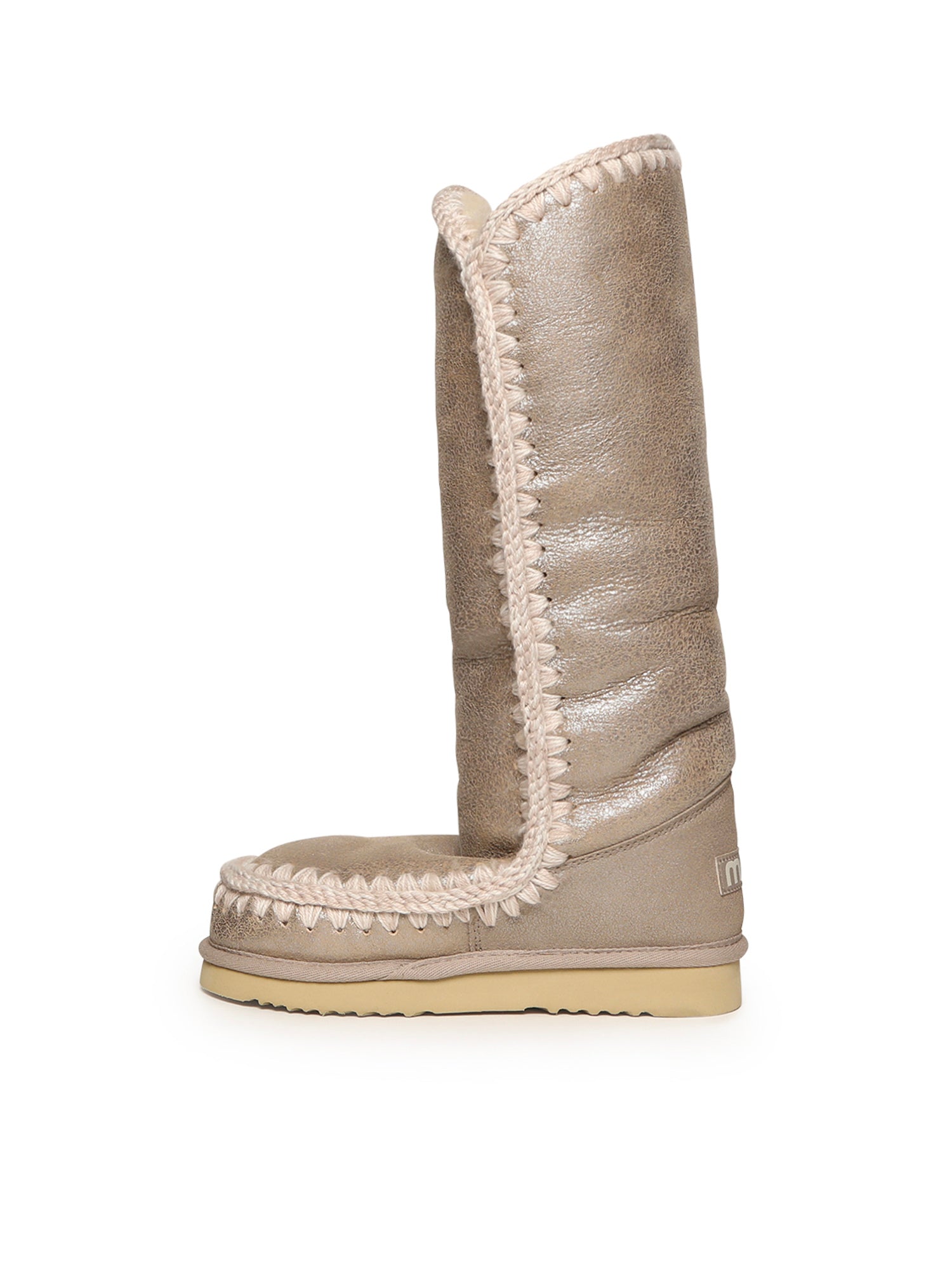 Mou Boots Stone Metallic Sheepskin